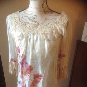 Holly Morgan Silk Blouse with lace collar